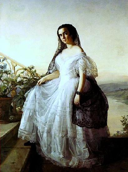 Francois Auguste Biard Portrait of a woman Sweden oil painting art